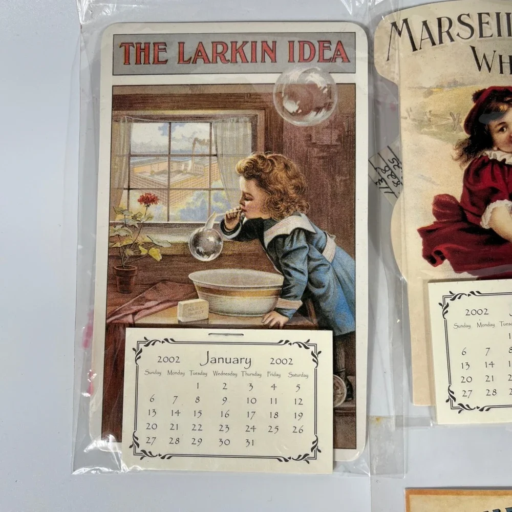 Vtg 2002‎ Gallery Graphics Mini Calendars Advertising Art Magnetic Lot of 7 NOS